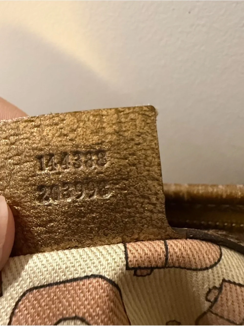 Gucci Tan and Rose Gold Monogram Crossbody Bag